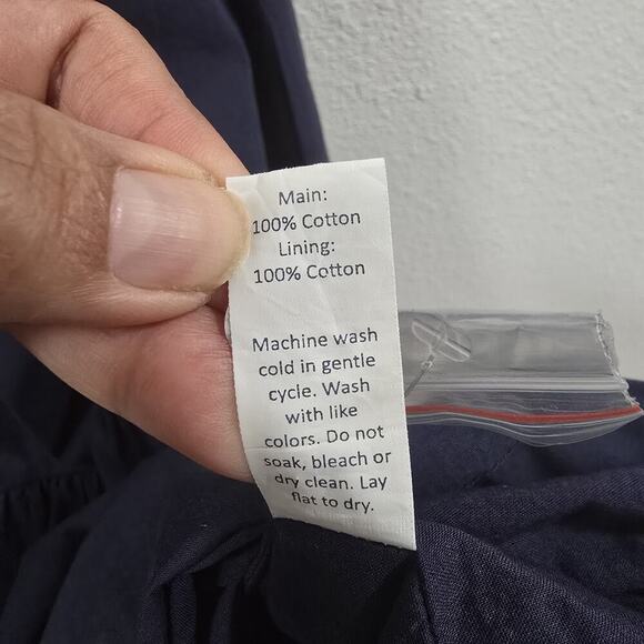 Addison Bay Cotton Poplin Dress Collared Neckline Peplum Drop Waist Size M - Picture 10 of 10